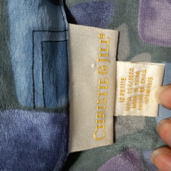 Vintage Christie & Jill Silk Button Shirt Size 12P - Picture 6 of 6